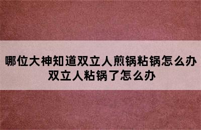 哪位大神知道双立人煎锅粘锅怎么办 双立人粘锅了怎么办